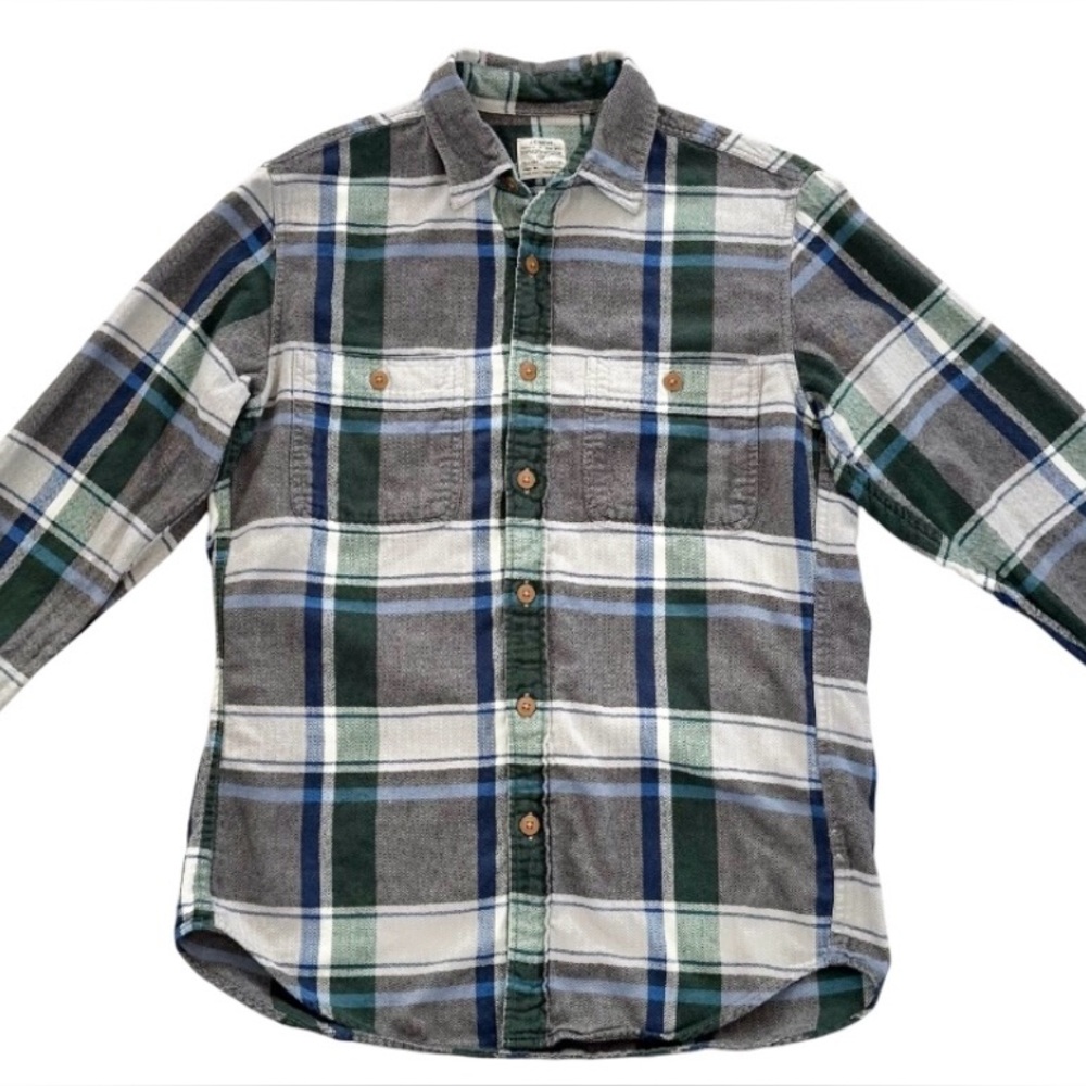 J. Crew Plaid Flannel Button Down Shirt Cotton Long Sleeve Slim Fit Top Preppy S